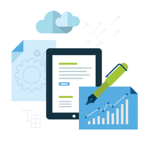 Copywriting Strategy Picture of a pen and graph showing how Effective a good copyrighting strategy is to building an effective content marketing plan.