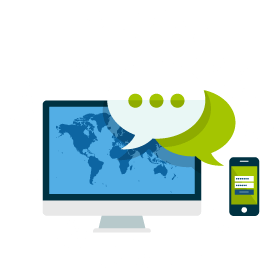 Digital Marketing Agency Picture of a world globe on a computer and mobile phone depicting the affectedness of digital marketing.